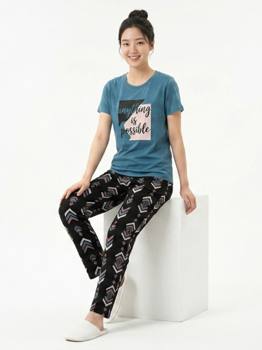 Women Desire Night Suit Set for Women | Printed T-Shirt & Pyjama Set | Cotton Nightwear for Girls | Lounge Wear Set | Stylish Home Wear Outfit